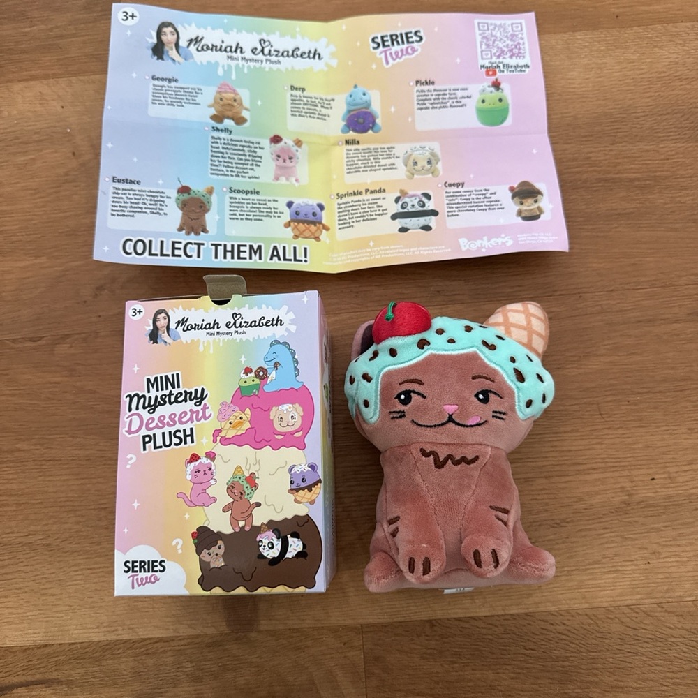 Moriah Elizabeth Series 2 Mini Mystery Dessert Plush Eustace Cat Mint Open Box